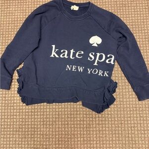 Kate Spade Ruffle Hem Navy Blue Sweatshirt